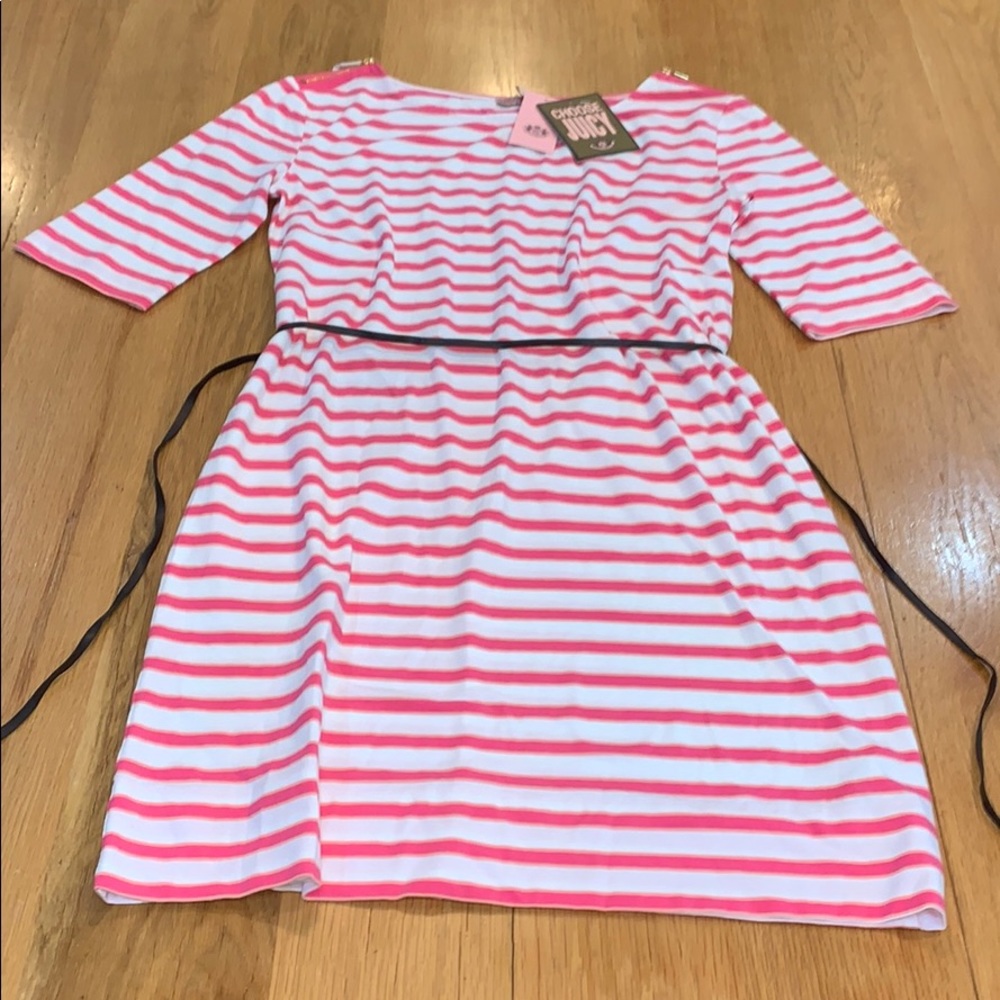 Juicy Couture Size L Crise Preppy Striped Dress~
